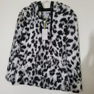 Taverde teddy bear pullover half zip front pockets side, hooded